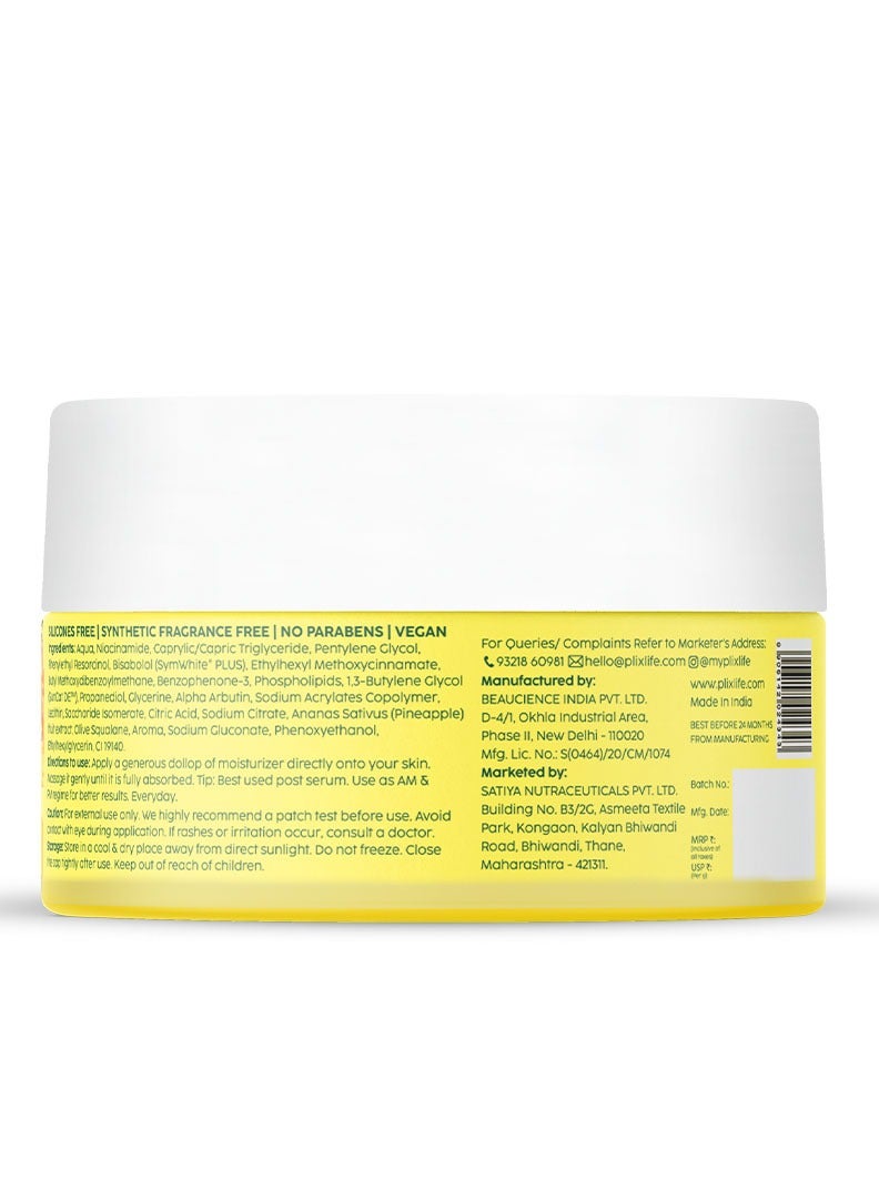 PLIX THE PLANT FIX Depigmentation Pineapple Face Moisturizer for Hyperpigmentation, Tan Removal Dark Spot Corrector with Alpha Arbutin And SymWhite PLUS Radiant Toned Skin For Men and Women - 50 g - Image 2