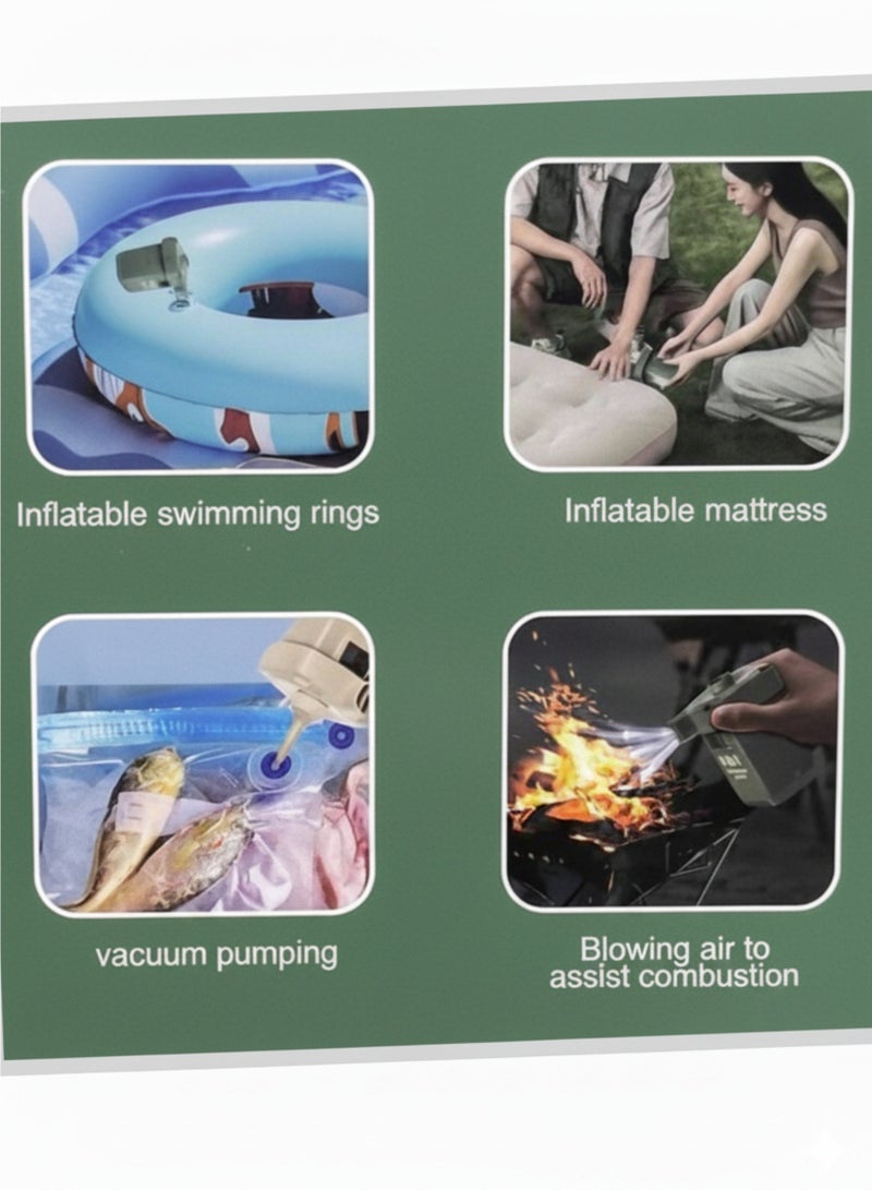 vexa pro Portable Electric Air Pump 260L/min Rechargeable Inflator & Deflator with 3 Nozzles, Type-C Charging, for Air Mattresses, Boats, Pool Floats & Camping Gear - Image 2