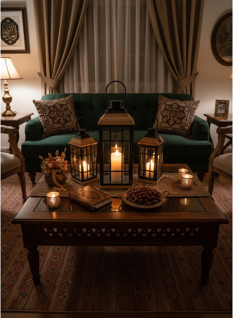 Living Ramadan Lanterns Set 3 Pieces Black - Image 2