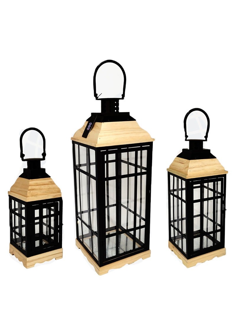Living Ramadan Lanterns Set 3 Pieces Black - Image 4