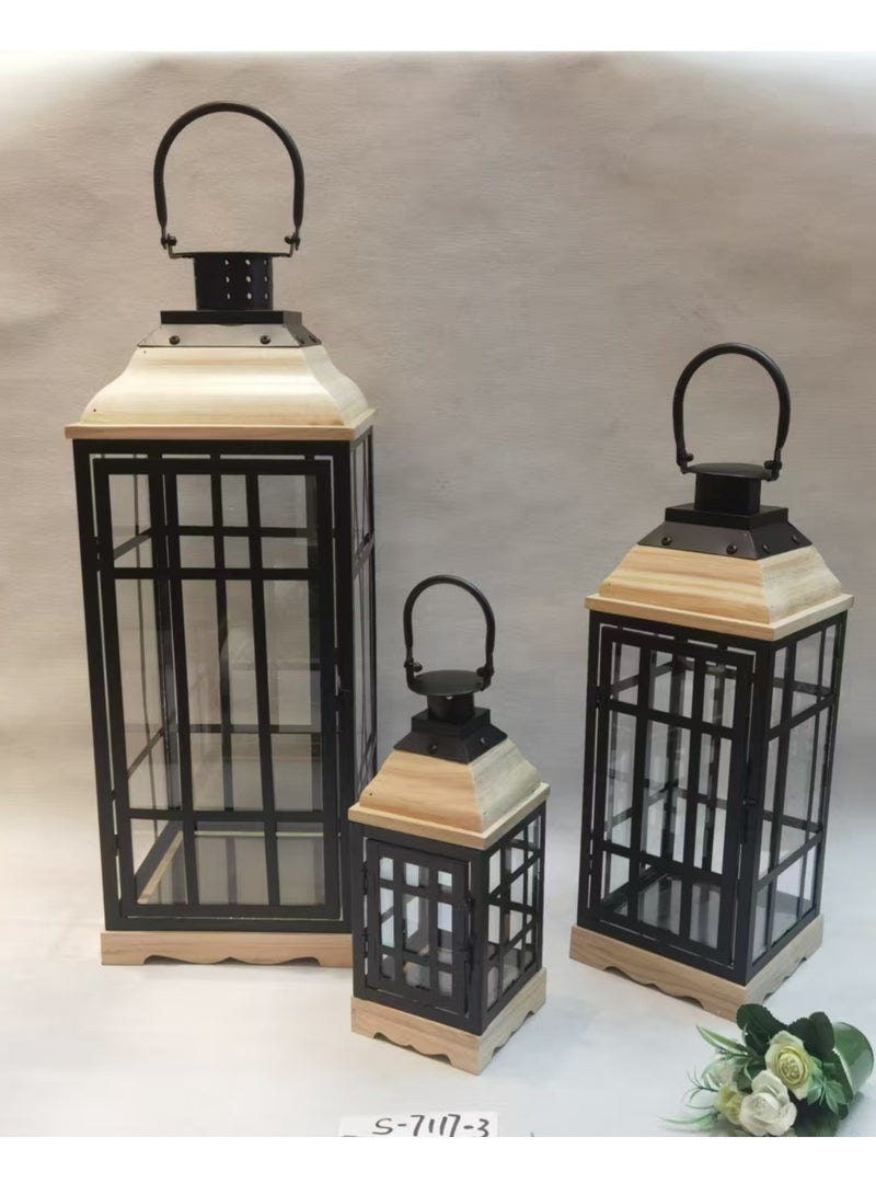 Living Ramadan Lanterns Set 3 Pieces Black - Image 3