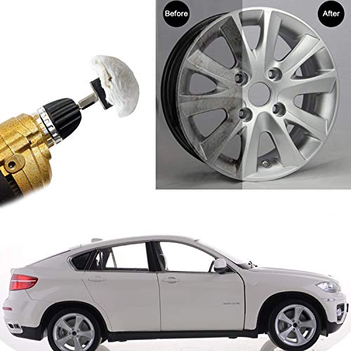 Medoon Polishing Pad Buffing Wheel Kit White Flannelette 12 Pack, for Drill for Metal Aluminum Stainless Steel Chrome Wood Plastic Ceramic Glass Woods Fabric Cotton Machine Jewelry etc - Image 5