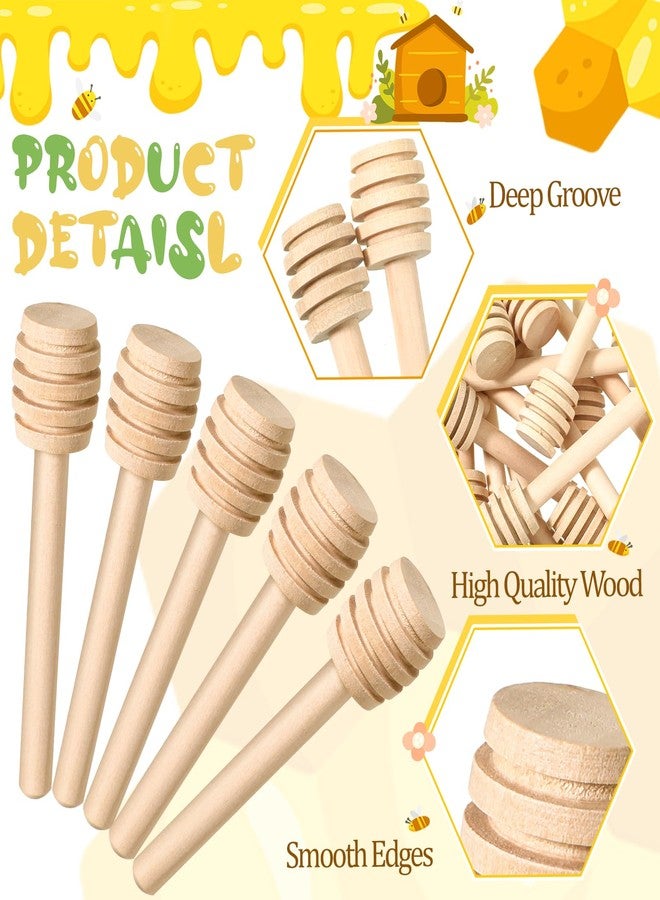 SHENLIU 200 Pack Honey Dipper Sticks, 3 inch Mini Wooden Honey Stick Mini Honeycomb Sticks, Honey Dipper Honey Stirrers for Tea Honey Jar Dispense Drizzle Honey and Wedding Party Favors Gift - Image 4