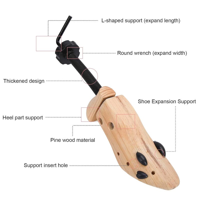 klarako Shoe Tree, Adjustable Shoes Support Stretcher Expansion Heels for Women and Men(M) - Image 4