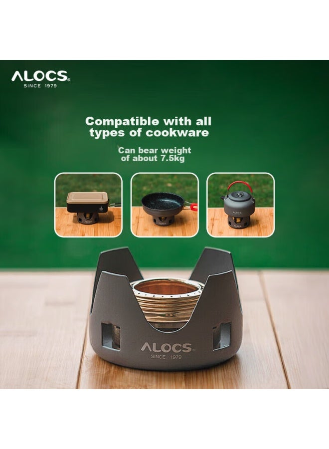 ألوكس Alocs موقد كحول خارجي للتخييم، موقد كحول محمول، رأس موقد كحول صلب وسائل لرحلات القيادة الذاتية في الهواء الطلق - Image 3