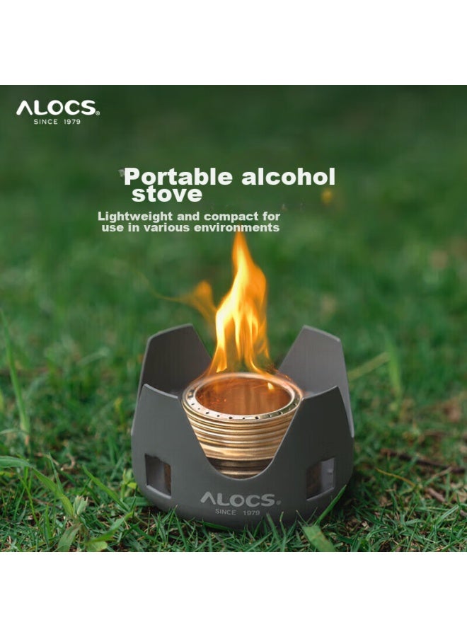 ألوكس Alocs موقد كحول خارجي للتخييم، موقد كحول محمول، رأس موقد كحول صلب وسائل لرحلات القيادة الذاتية في الهواء الطلق - Image 1