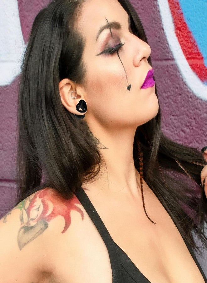 ONESING 84Pcs Ear Stretching Kit 14G-00G Ear Gauge Stretching Kit Acrylic Septum Pincher Spiral Taper Heart Tunnels Ear Plugs Hypoallergenic Ear Gauges Expander Set for Women Men-Black - Image 5