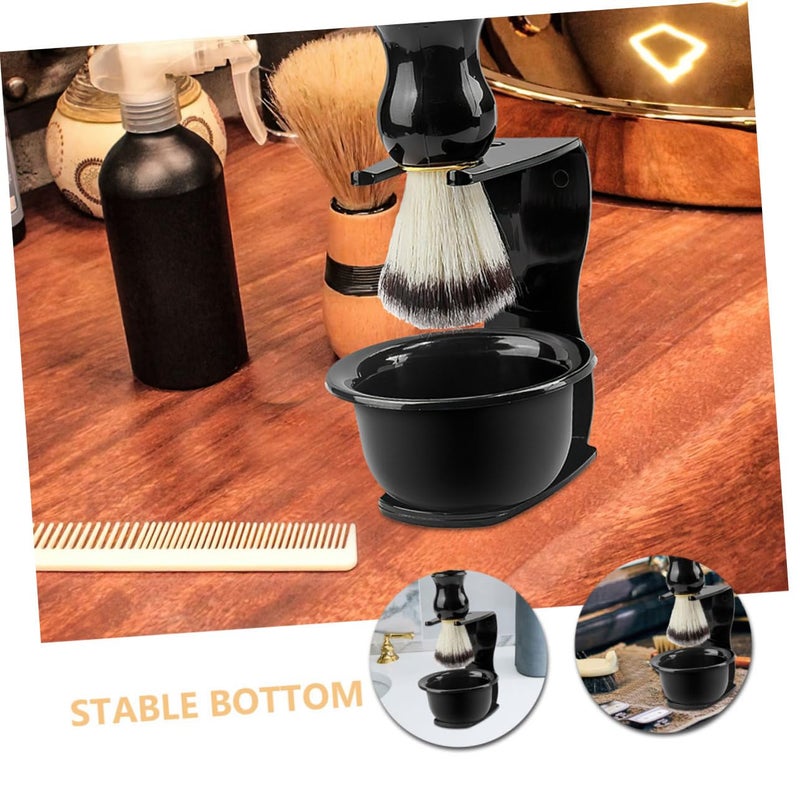 3Pcs Shaving Brush and Stand Set Compact Safety Holder for Bathroom Storage Travel - Image 4