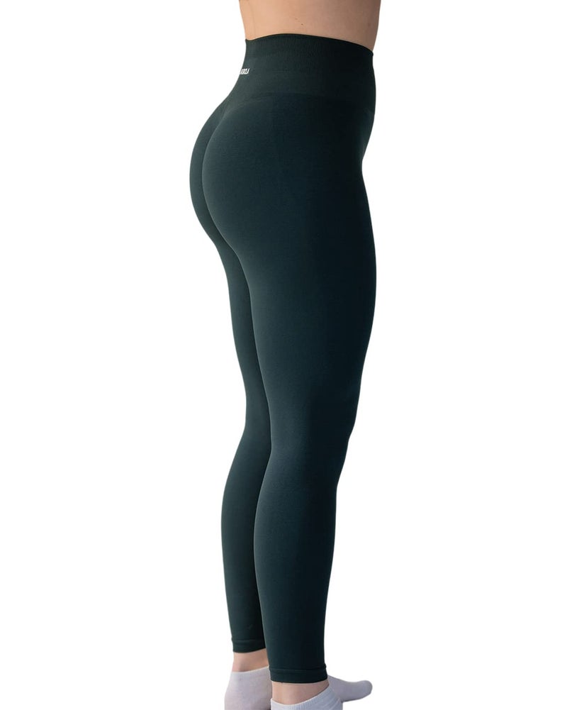 AUROLA Seamless Scrunch Legging Women Yoga Pants 7/8 Tummy Control Workout Running for Fitness Sport Active Ankle Legging-25'' (L, Ponderosa Green) - Image 4