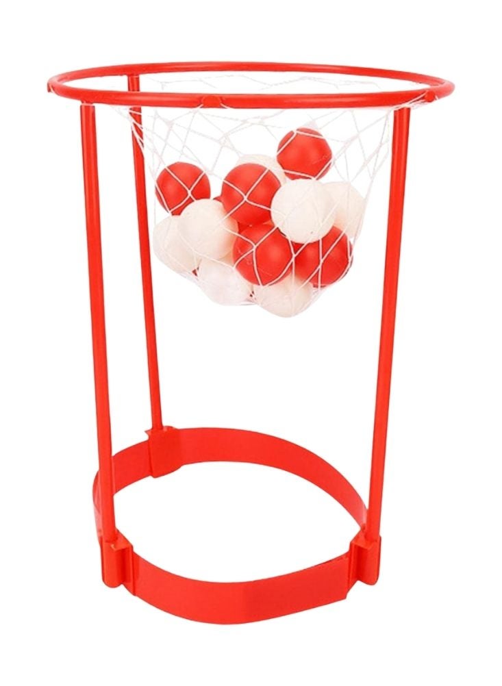 بريميم حامل طوق كرة سلة صغير أحمر اللون مع شبكة وكرات تدريب للأطفال - Image 1