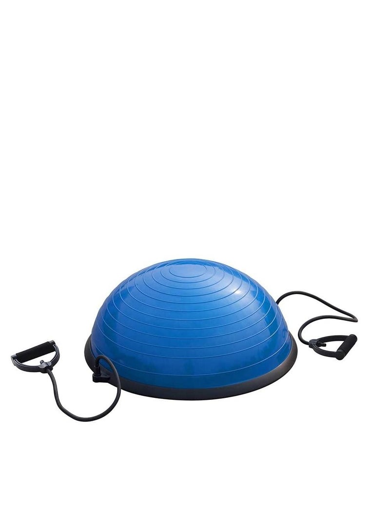 Rock Pow Balance Trainer Half Yoga Exercise Ball with Resistance Bands and Foot Pump for Home Gym Workout  - Image 1