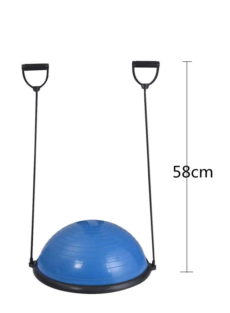 Rock Pow Balance Trainer Half Yoga Exercise Ball with Resistance Bands and Foot Pump for Home Gym Workout  - Image 2
