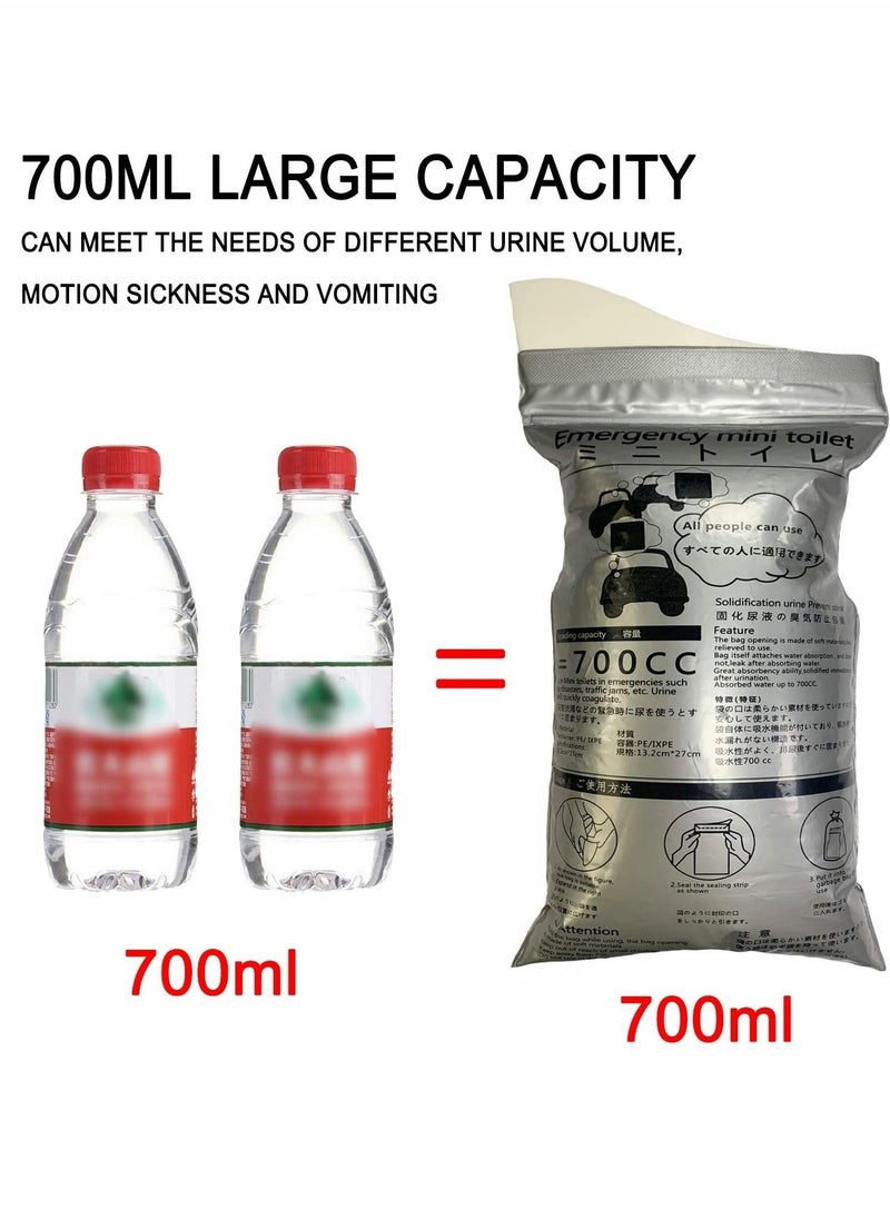 Captaintech - Disposable Urinal Bag, Portable Camping Pee Bags, Travel Pee Bags, Traffic Jam Emergency Portable Urine Bag, Vomit Bags, for Men Women Kids Children Patient 10Pack - Image 1