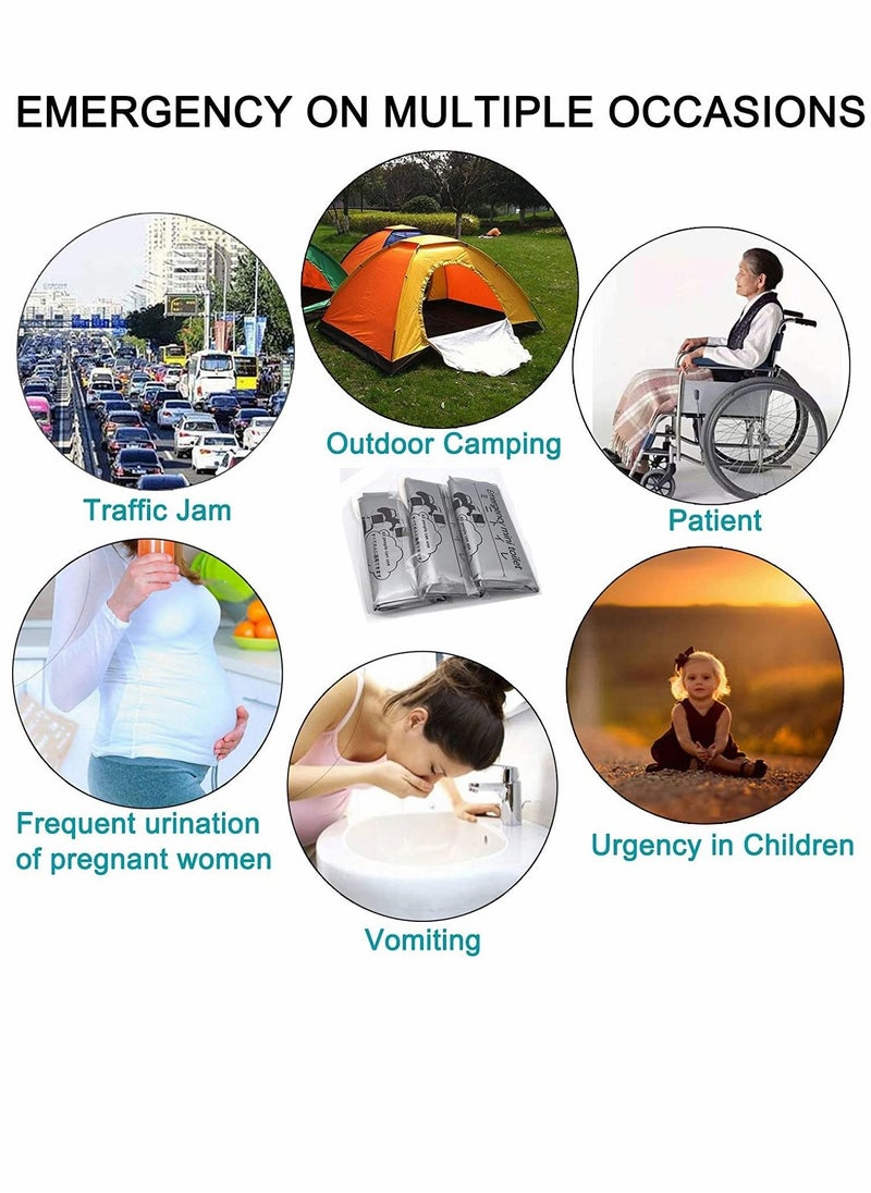 Captaintech - Disposable Urinal Bag, Portable Camping Pee Bags, Travel Pee Bags, Traffic Jam Emergency Portable Urine Bag, Vomit Bags, for Men Women Kids Children Patient 10Pack - Image 1