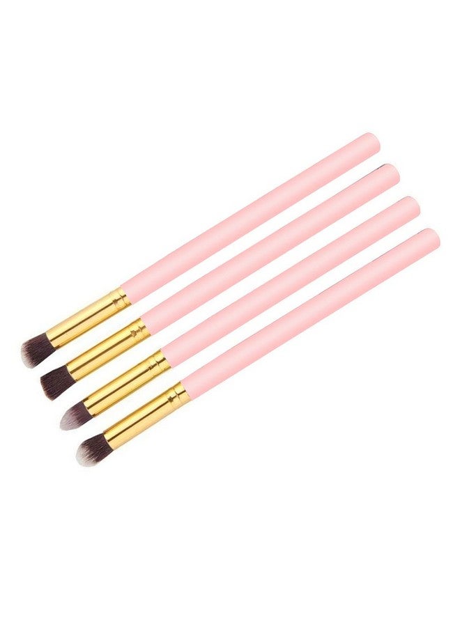 adbeni 4Pcs/Set Professional Eye Brushes Set Foundation Mascara Blending Pencil Brushes Makeup Tools Cosmetic Black Brush Pink - Image 2