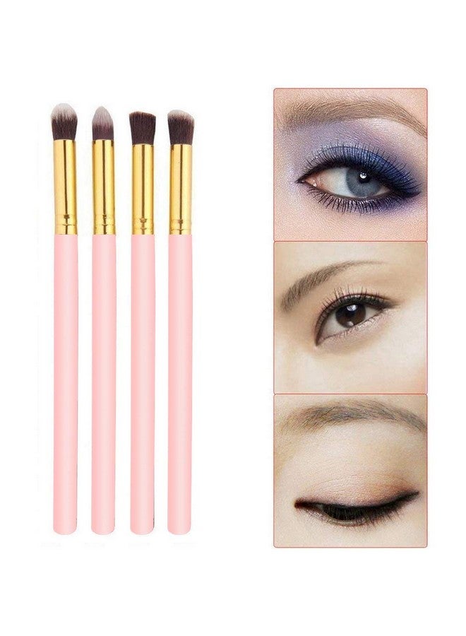 adbeni 4Pcs/Set Professional Eye Brushes Set Foundation Mascara Blending Pencil Brushes Makeup Tools Cosmetic Black Brush Pink - Image 3