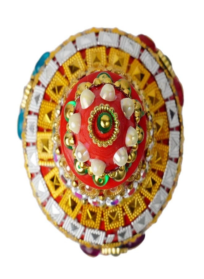 Fine Craft India Wooden Handmade Round Sindoor Box with Meena Work Refillable Case Multicolour H 19 W 6 L 5 cm (Sindoor_Dani07) - Image 4