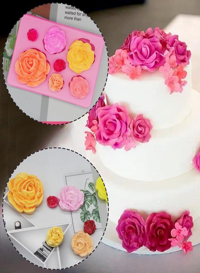NUDFSY 6Pcs Flower Chocolate Moulds, Candle Making Moulds，Candle Mould，DIY Fondant Tools for Cake Decorating, Mould for Candle, Jelly, Pudding, and Chocolate Truffles Making, Candle Mould Silicone - Image 4