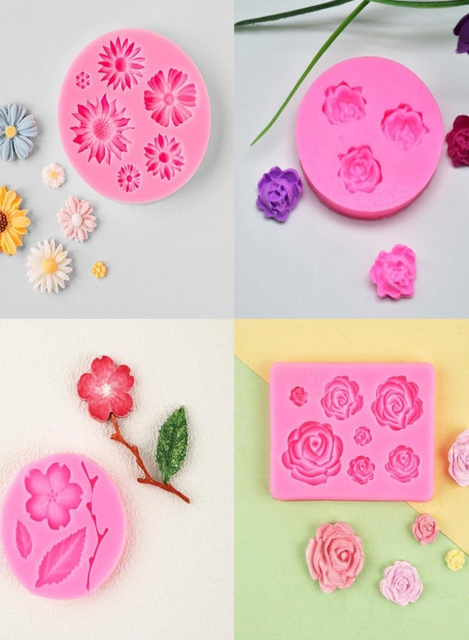 NUDFSY 6Pcs Flower Chocolate Moulds, Candle Making Moulds，Candle Mould，DIY Fondant Tools for Cake Decorating, Mould for Candle, Jelly, Pudding, and Chocolate Truffles Making, Candle Mould Silicone - Image 5