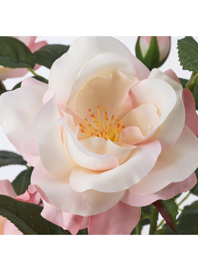 زبون نبات صناعي في وعاء، للاستخدام الداخلي/الخارجي/وردي وردي، 12 سم - Image 5