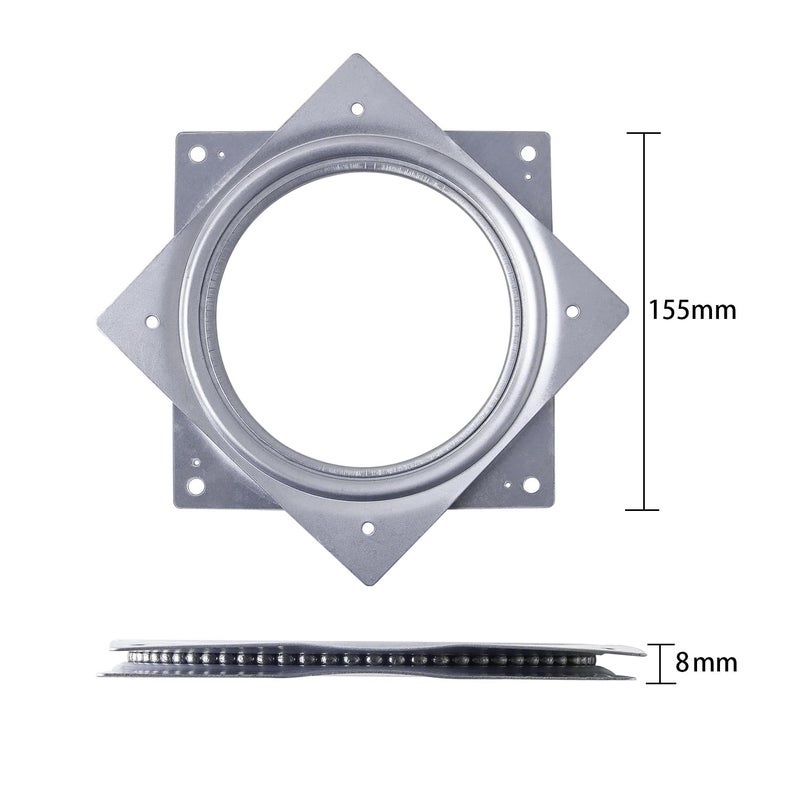 HSTECH 6" Lazy Susan Turntable 500 LBS pounds Steel Ball Bearing Rotating Tray Strong Sturdy Table Cabinet Low Profile - Image 2