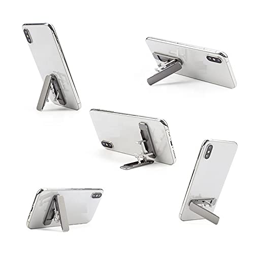 Midkart Universal Adjustable Foldable Thin Pocket Aluminum Tabletop Mobile Kickstand Compatible for Any Cellphone with Vertical and Horizontal Adjustable Angle, Silver - Image 4