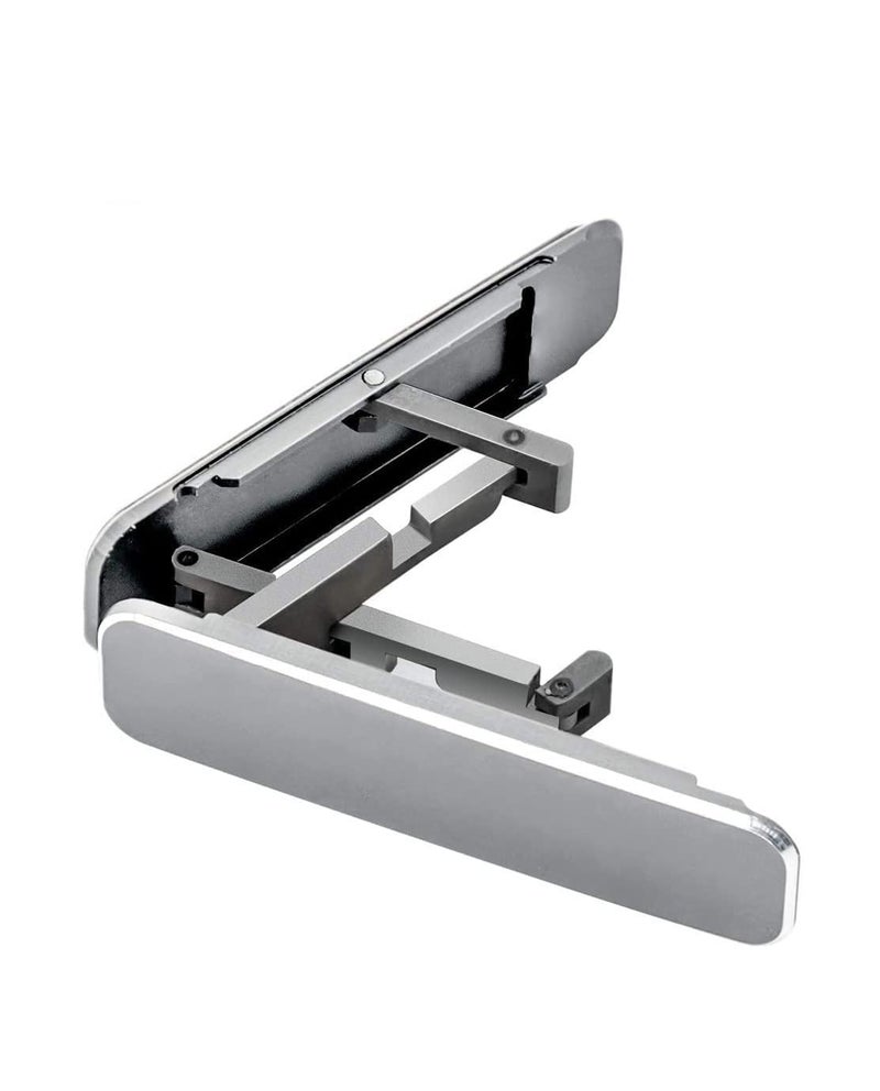 Midkart Universal Adjustable Foldable Thin Pocket Aluminum Tabletop Mobile Kickstand Compatible for Any Cellphone with Vertical and Horizontal Adjustable Angle, Silver - Image 1