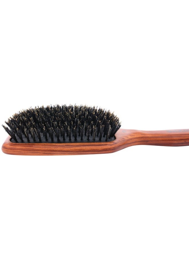 Spornette Deville Cushion Paddle Brush, Boar Bristle Hair Brush With Wooden Handle - For Straightening, Smoothing, Detangling, Styling & Brush Outs For Women, Men, & Kids - All Hair Types  - Image 3