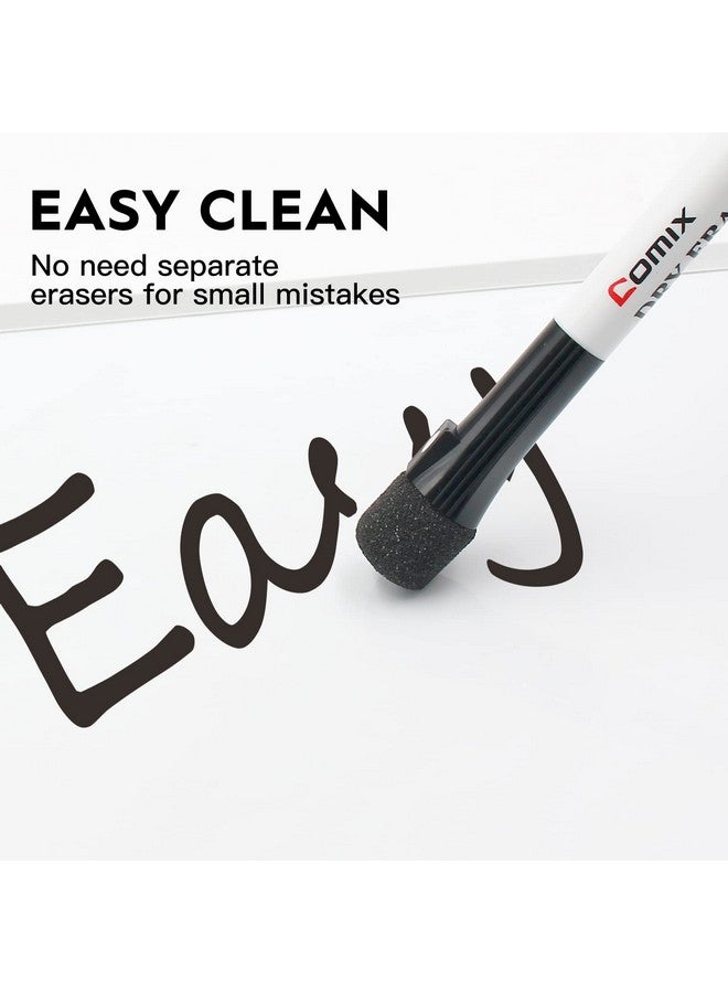COMIX Magnetic Dry Erase Markers Fine Tip Black Whiteboard Markers With Eraser Cap Low Odor Black Markers For Kids Teachers - Image 3