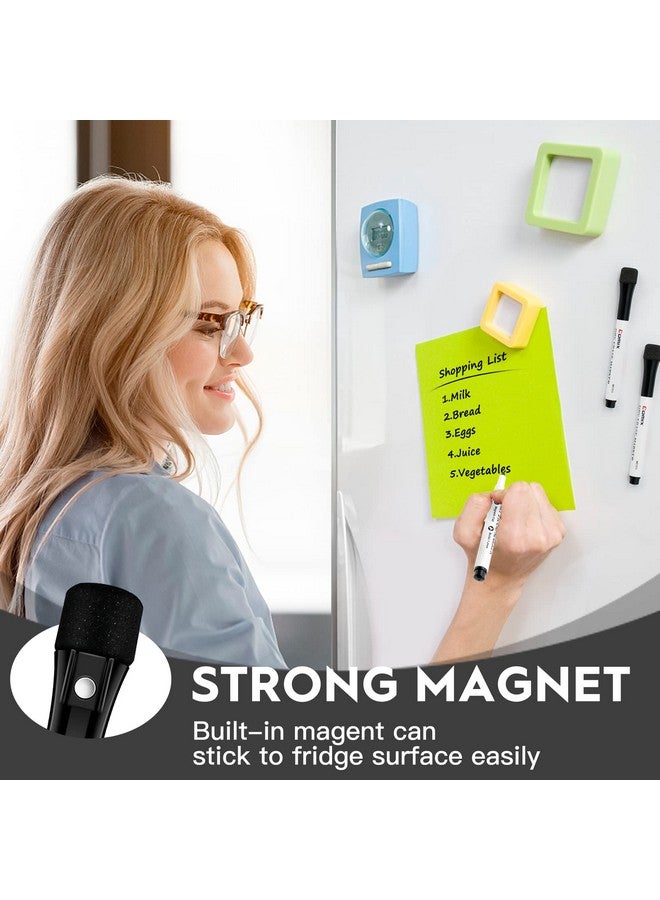 COMIX Magnetic Dry Erase Markers Fine Tip Black Whiteboard Markers With Eraser Cap Low Odor Black Markers For Kids Teachers - Image 4