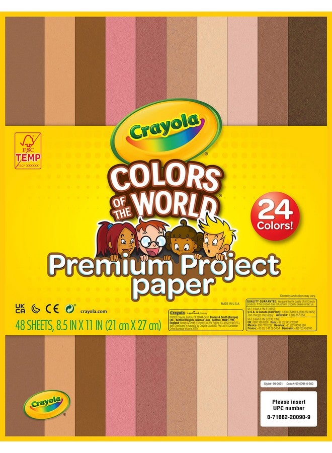 Crayola Construction Paper in Colors of The World, 8.5” x 11”, 24 Colors, Craft Supplies, 48 Sheets - Image 1
