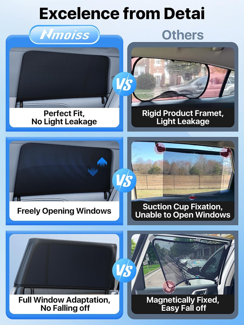 Nmoiss Breathable Mesh Camping Car Window Shades (2 Pack) â€“ Ice Crystal Cooling Fabric, UPF50+ UV Protection, Breathable Mesh Privacy Screen & Bug-Proof Window Screen for SUV/Minivan/Sedan - Image 5