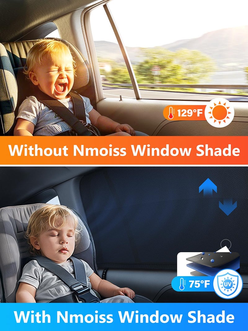 Nmoiss Breathable Mesh Camping Car Window Shades (2 Pack) â€“ Ice Crystal Cooling Fabric, UPF50+ UV Protection, Breathable Mesh Privacy Screen & Bug-Proof Window Screen for SUV/Minivan/Sedan - Image 2