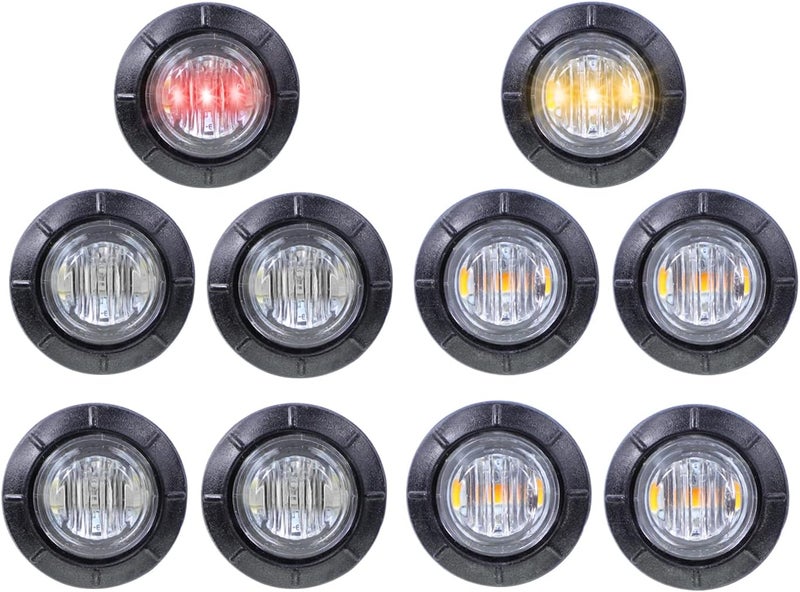 Ledvillage علامات LED للتخليص من Ledvillage 10 قطع TMH 3/4" بوصة مثبتة على السطح - 5 برتقالي و 5 أحمر - Image 1