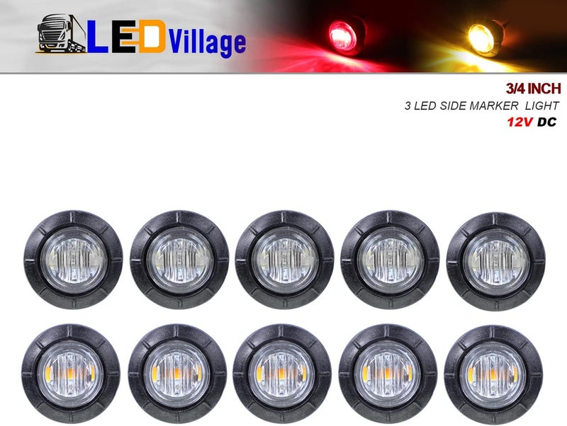 Ledvillage علامات LED للتخليص من Ledvillage 10 قطع TMH 3/4" بوصة مثبتة على السطح - 5 برتقالي و 5 أحمر - Image 2