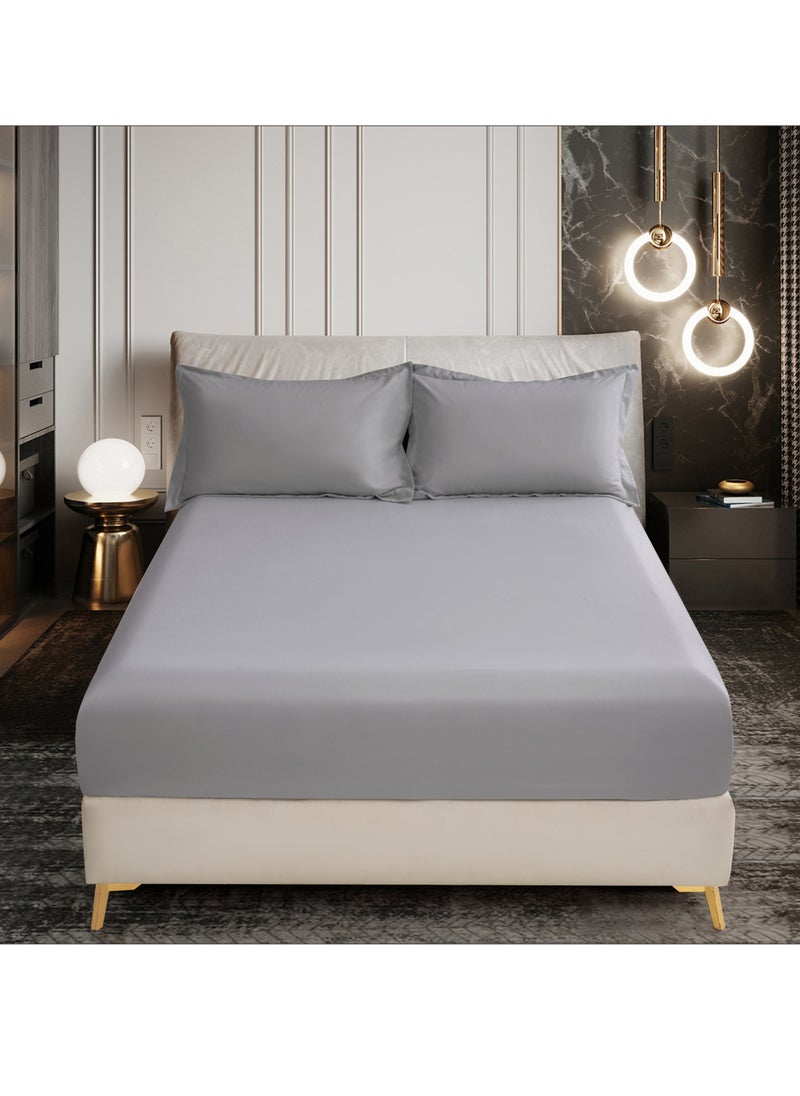 Bedding Fitted Sheet 3-Pcs Super King Size Solid Bed Sheet Set Fits(200x200CM) With Pillowcases And 35 CM Extra Deep Brushed Microfiber Bed Sheet,Dark Grey - pzsku/Z4C4556BF91C32E45C03EZ/45/_/1723800248/b1ef2801-f29f-44c8-83f9-afae8b9e4141
