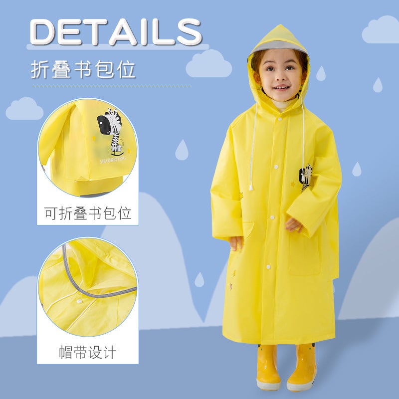 Children'S Raincoat For Girls, Kindergarten Kids, Elementary School Students, Rain Poncho For Boys, Waterproof Full-Body Rainstorm Protection Cartoon - Image 5