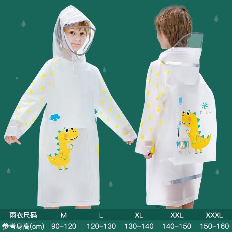 Children'S Raincoat For Girls, Kindergarten Kids, Elementary School Students, Rain Poncho For Boys, Waterproof Full-Body Rainstorm Protection Cartoon - Image 1