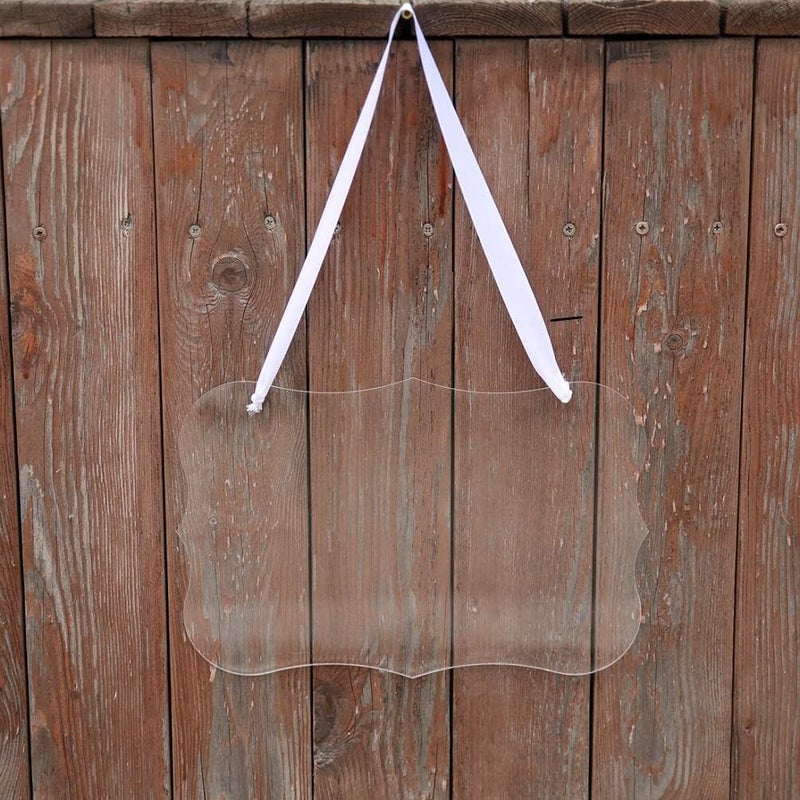 TPGP UNIQOOO Custom DIY Clear Blank Acrylic Hanging Sign Set for Weddings - 8x12 inch, Set of 4 - Image 2