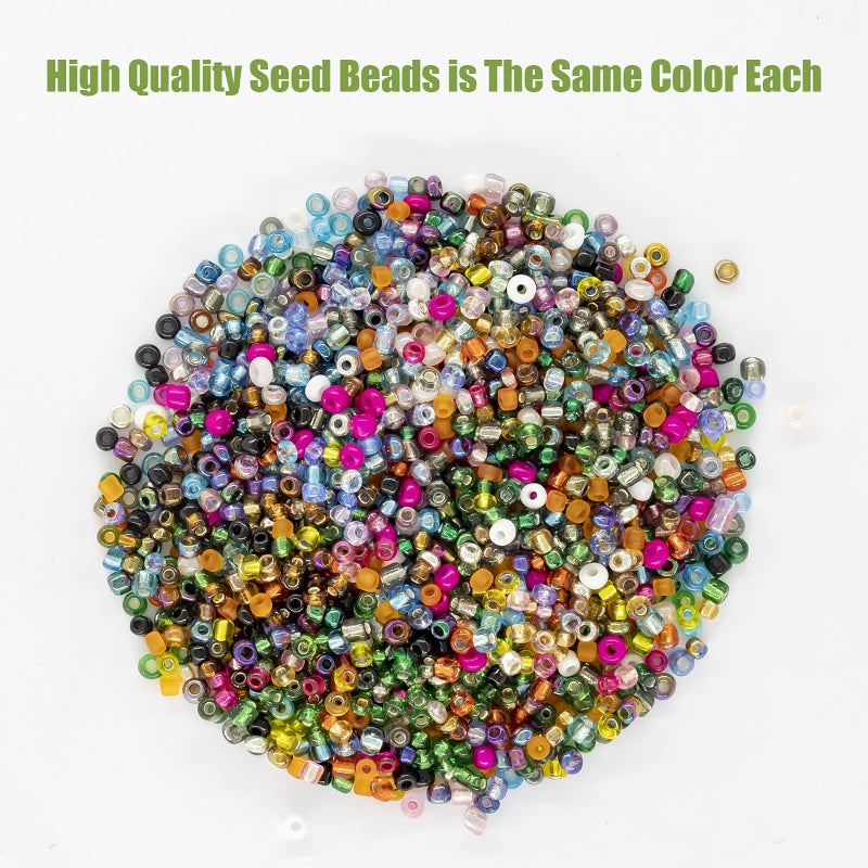 Ybxjges 24000Pcs 2mm Glass Seed Beads Kit, with 28 Colors Small Beads Kit for Girls,Women and Adults,Bracelets, Necklaces,Earring,Jewelry Making Supplies - Image 4