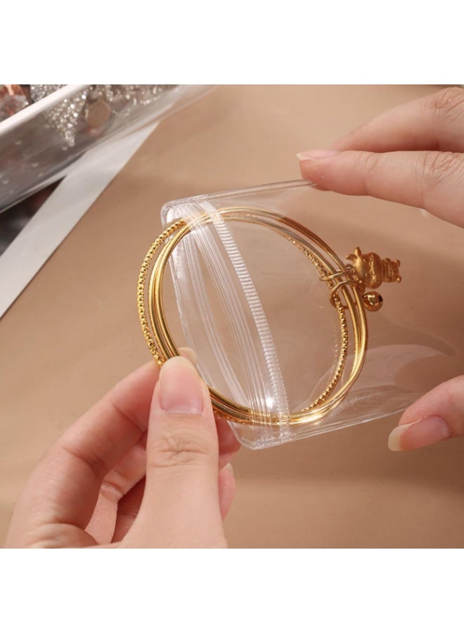 Bukela 17 Pcs Jewellery Organiser Storage Pouches Clear Zip Lock Cover for Rings Earrings, Necklace, Transparent, Polyvinyl Chloride PVC - Image 2