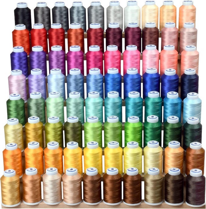 80 SPOOLS EMBROIDERY SEWING MACHINE POLYESTER THREAD 120D2 40WEIGHT EACH SPOOL 500M550 COMPATIBLE WITH JANOME BROTHER BABYLOCK SINGER PFAFF HUSQVARNA BERNINA MACHINE