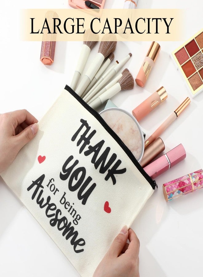 Coume كوم 12 قطعة هدايا شكر للنساء حقيبة مكياج هدية تقدير ملهمة للمعلم والزملاء والممرضات والعاملين الاجتماعيين ومقدمي الرعاية والمتطوعين حقيبة تجميل قماشية لعيد الميلاد (تقدير) - Image 4