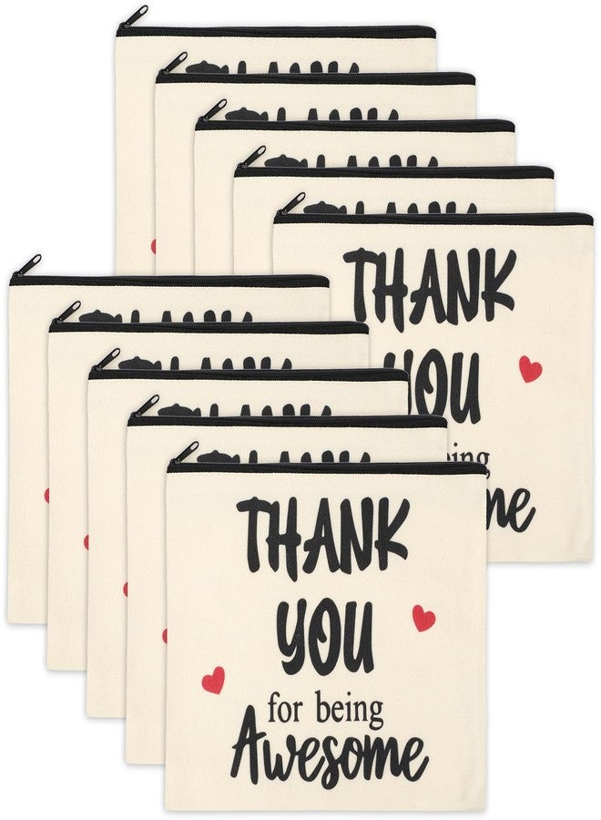 Coume كوم 12 قطعة هدايا شكر للنساء حقيبة مكياج هدية تقدير ملهمة للمعلم والزملاء والممرضات والعاملين الاجتماعيين ومقدمي الرعاية والمتطوعين حقيبة تجميل قماشية لعيد الميلاد (تقدير) - Image 1