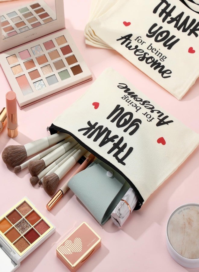 Coume كوم 12 قطعة هدايا شكر للنساء حقيبة مكياج هدية تقدير ملهمة للمعلم والزملاء والممرضات والعاملين الاجتماعيين ومقدمي الرعاية والمتطوعين حقيبة تجميل قماشية لعيد الميلاد (تقدير) - Image 3