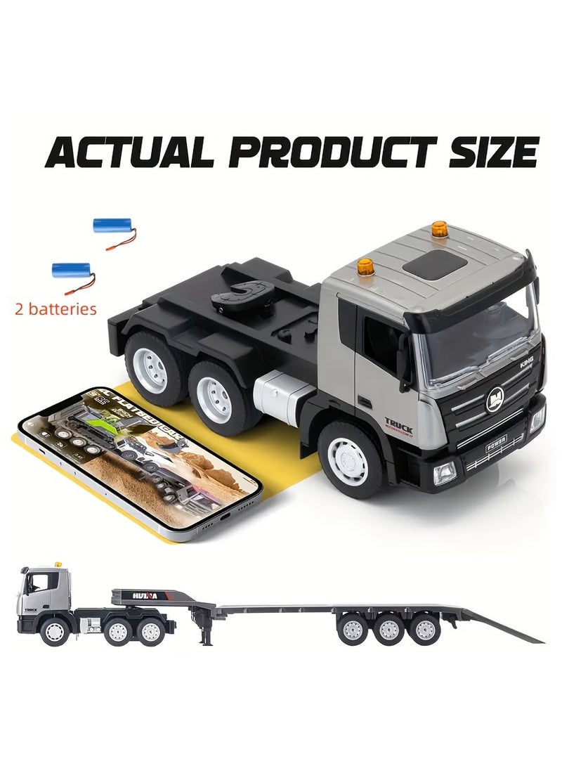 AL RAID Remote Control Building Toys, 9 Channel 2.4G Wireless Electric Alloy Transporter, 1:24 Remote Control Toy Dump Truck Car With Lights, Birthday Gift, Creative Gift - Image 2
