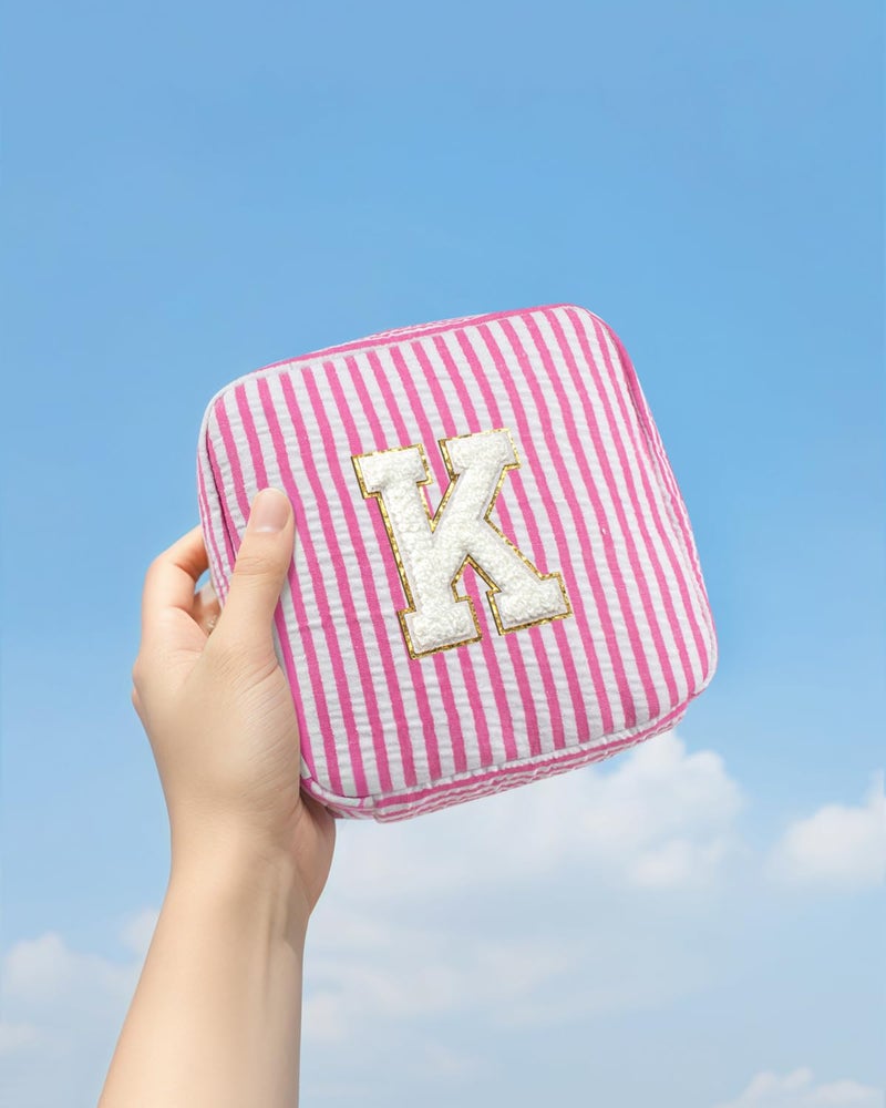 LETGO Christmas Gifts for Women- Personalized Initial Cute Pink Cosmetic Makeup Bag Pouch Make Up Bags Travel Toiletry Bag for Her Mom Girlfriend Wife Teacher 18th Birthday Gifts for Girls - Image 5