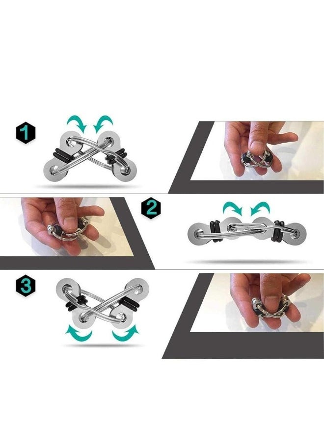 ZCOINS - 6 Pieces Silent Fidget Toys Flippy Chain Pea Pod and Marble Fidget Stress Toy for Fidgeting Adults and Teens - Image 1