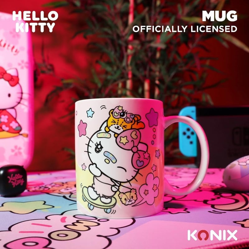 Konix Hello Kitty Mug - Keramikbecher - 320 ml - Skateboard-Motiv - Image 3