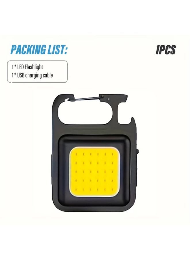 1pc Rechargeable LED Keychain Flashlight Portable Mini Light For Outdoor Camping - Image 1